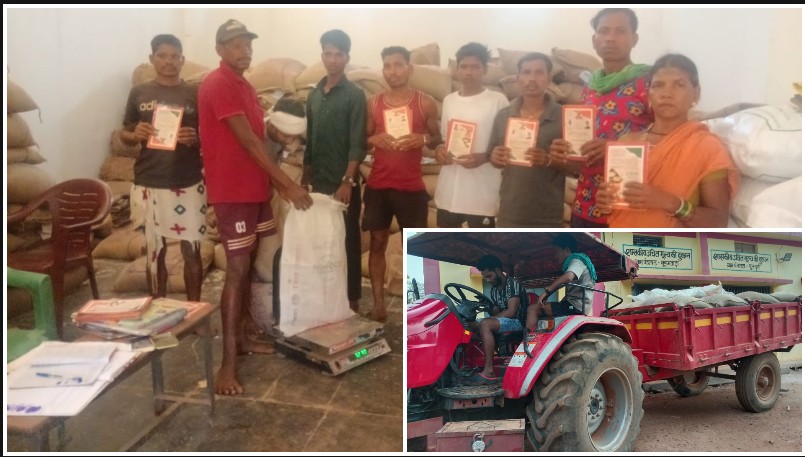 जहां सड़कें भी हार गईं, वहां पहुंचा प्रशासन: नारायणपुर के वनांचल गांवों में ट्रैक्टर से पहुंचाया गया 3 माह का राशन