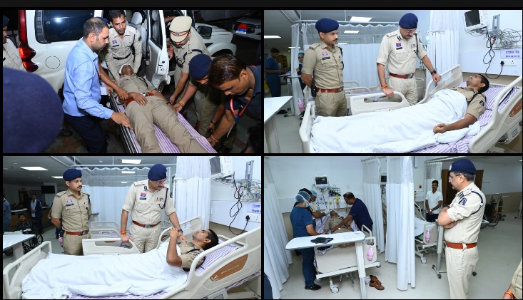 रायपुर रैली में हिंसा: पथराव और बोतलबाजी में 16 पुलिस जवान घायल, अस्पताल पहुंचकर पुलिस कमिश्नर संजीव शुक्ला ने जाना हाल