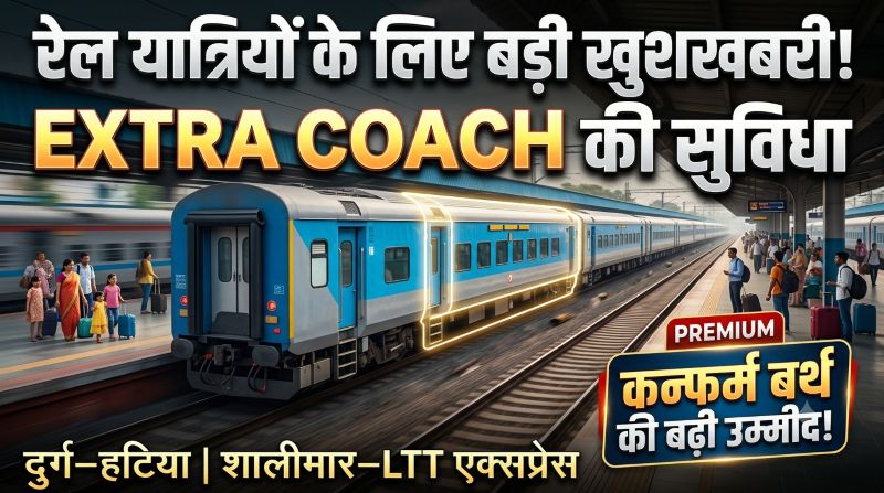 यात्रियों की बढ़ती भीड़ के बीच रेलवे का बड़ा फैसला! दो जोड़ी एक्सप्रेस ट्रेनों में अतिरिक्त कोच, सफर में मिलेगी राहत