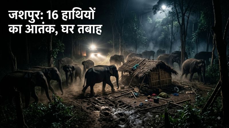 जशपुर में हाथी के हमले से बुजुर्ग की दर्दनाक मौत! रात 12:30 बजे अस्थायी झोपड़ी पर हाथी ने बोला धावा, करीब 3 मीटर तक घसीटकर पटक दिया, घटनास्थल पर मिले पदचिह्न और गोबर