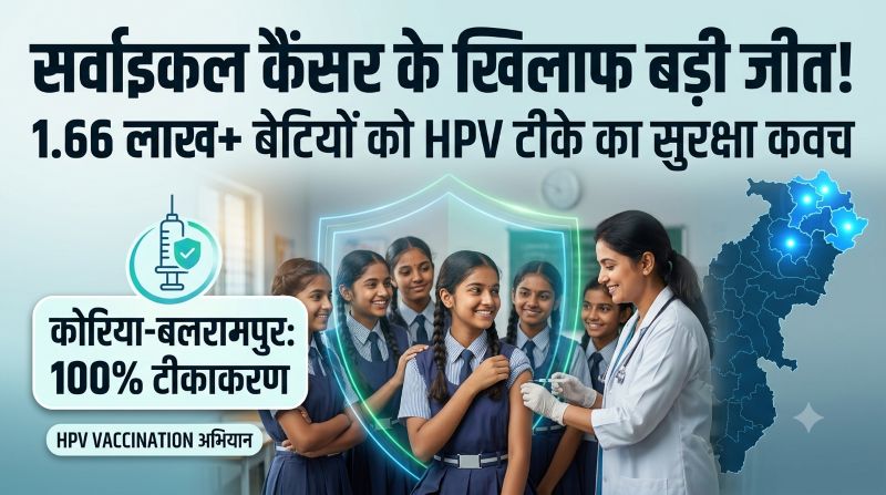 बेटियों को कैंसर से बचाने छत्तीसगढ़ में तेज हुआ टीकाकरण अभियान! 1.66 लाख से अधिक बालिकाओं को सुरक्षा कवच, दो जिलों ने रचा 100% का रिकॉर्ड