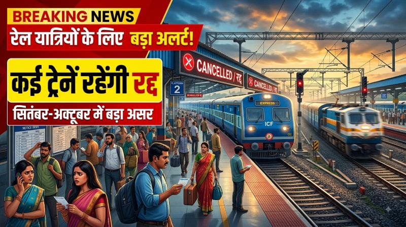 ट्रेन से सफर करने वालों के लिए जरूरी अलर्ट! दर्जनों ट्रेनों के पहिए थमेंगे, कुछ का बदलेगा रूट और कुछ चलेंगी देरी से—देखें पूरी लिस्ट