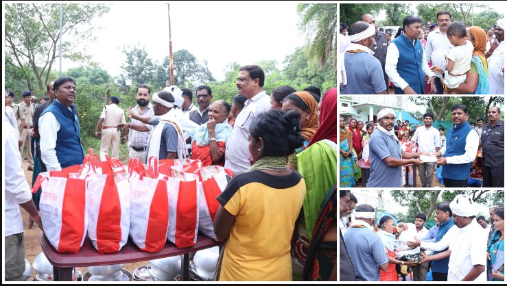 बाढ़ पीड़ितों के बीच पहुंचे वन मंत्री केदार कश्यप, राहत सामग्री और सहायता राशि बांटकर दिया भरोसा— “संकट की हर घड़ी में सरकार आपके साथ खड़ी है”