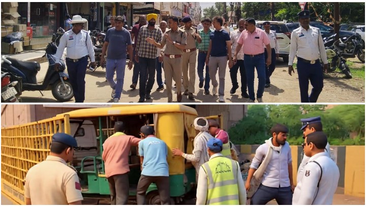 सड़क घेरने वालों पर पुलिस का ‘एक्शन मोड’! 9 पर BNS 152 की कार्रवाई, नो-पार्किंग में ई-चालान और दुकानों के सामने से अतिक्रमण साफ