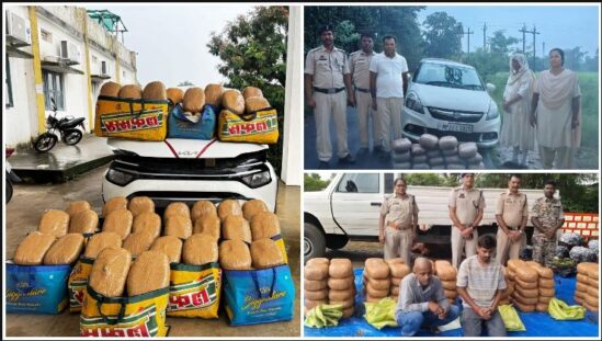 गांजे की 520 किलो खेप देखकर पुलिस भी चौंकी! जशपुर में ‘ऑपरेशन आघात’ का जोरदार एक्शन, महिला समेत 4 तस्कर दबोचे, 3 गाड़ियां जब्त; ओडिशा से यूपी तक तस्करी नेटवर्क खंगाला जा रहा