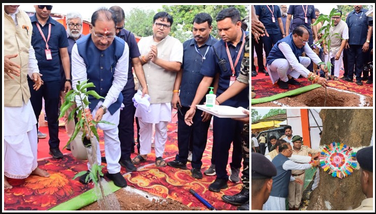 रक्षाबंधन पर CM साय का अनोखा संदेश! आम के पेड़ को बांधी राखी, किया पौधरोपण, बोले—प्रकृति बचाना हर नागरिक की जिम्मेदारी, गारीघाट में रोपे 16 फलदार पौधे