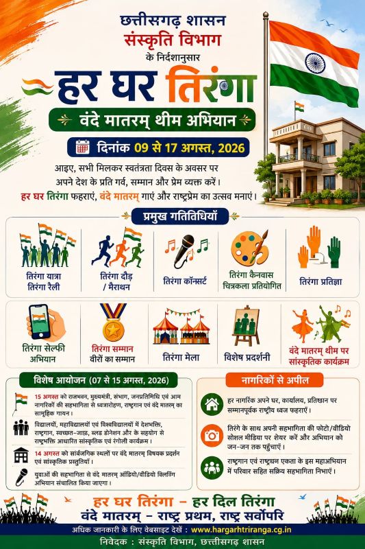 जशपुर में देशभक्ति का महाउत्सव! हर घर लहराएगा तिरंगा, सड़कों पर निकलेगी रैली, दौड़ेगा जशपुर और गूंजेगा ‘वंदे मातरम्’