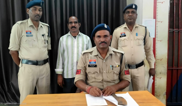 रमन नगर में तलवार लहराकर दहशत फैला रहा था 46 वर्षीय शख्स! राहगीरों को डराने की खबर मिलते ही पुलिस ने घेरा, तलवारनुमा हथियार के साथ गिरफ्तार