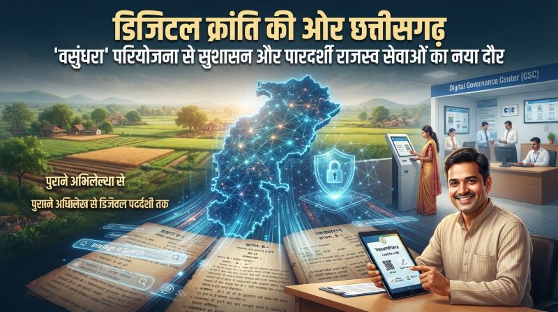 विशेष लेख – “सेवा_संकल्प_अभियान” : डिजिटल क्रांति की ओर छत्तीसगढ़: ‘वसुंधरा’ परियोजना से सुशासन और पारदर्शी राजस्व सेवाओं का नया दौर