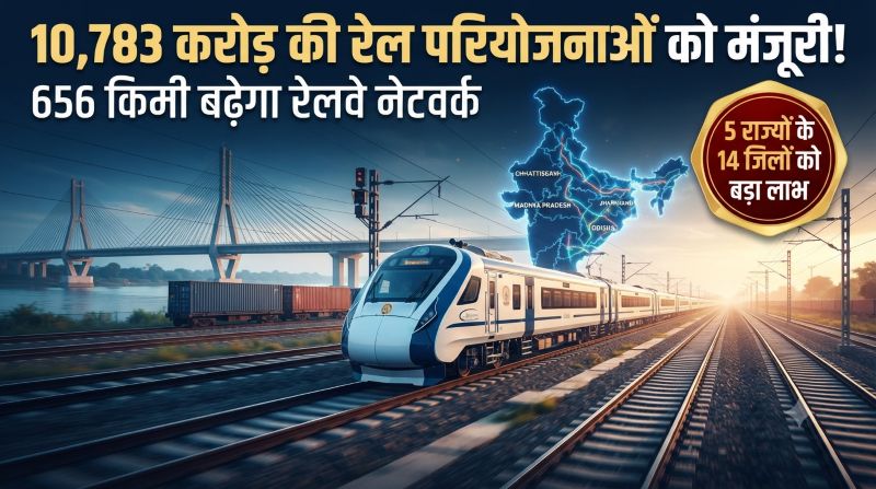 छत्तीसगढ़ समेत 5 राज्यों को मोदी कैबिनेट की बड़ी रेल सौगात, 10,783 करोड़ से 656 किमी ट्रैक का विस्तार, 4,790 गांवों की बदलेगी कनेक्टिविटी और बढ़ेगी माल ढुलाई क्षमता