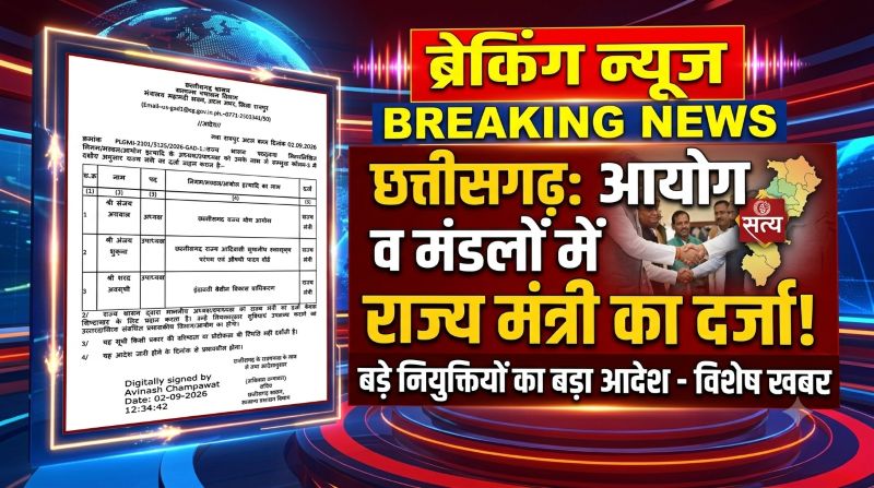 छत्तीसगढ़ सरकार का बड़ा फैसला: विभिन्न आयोग व मंडलों के प्रमुखों को मिला ‘राज्य मंत्री’ का दर्जा, आदेश जारी
