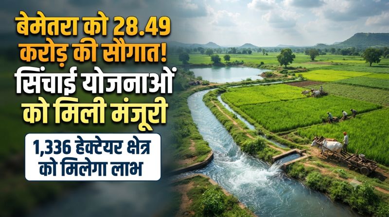 बेमेतरा में सिंचाई विकास को बड़ी सौगात! 28.49 करोड़ की योजनाओं को मंजूरी, 1,336 हेक्टेयर खेतों को मिलेगा सिंचाई का लाभ