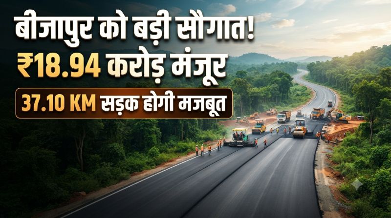बीजापुर के लिए बड़ी सौगात! 18.94 करोड़ से 37.10 किमी सड़क का होगा मजबूतीकरण, आवापल्ली-बासागुड़ा-जगरगुंडा मार्ग होगा बेहतर