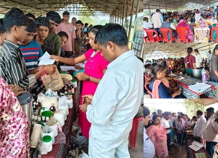 तोकापाल में लगा आयुष स्वास्थ्य शिविर :  547 ग्रामीणों को मिला मुफ्त इलाज, दवा, चश्मे से लेकर डिजिटल एक्स-रे, आयुष्मान कार्ड, आभा आईडी और पैथोलॉजी जांच तक सुविधाएं एक ही स्थान पर.