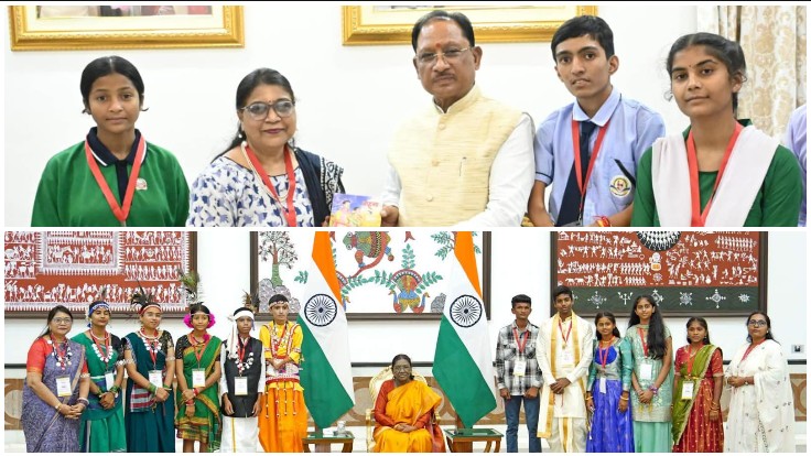 राष्ट्रपति भवन से लौटे छत्तीसगढ़ के सितारे! द्रौपदी मुर्मु ने CWSN छात्र नुकेश को बांधी राखी, सुवा नृत्य ने मोहा दिल—मुख्यमंत्री साय ने कहा, प्रदेश को आप पर गर्व है!