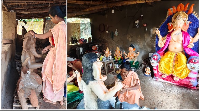 गणपति बप्पा मोरया! बस्तर की महिलाओं के हुनर ने मचाई धूम, इको-फ्रेंडली 52 प्रतिमाओं की जमकर बिक्री, लाखों की कमाई से बढ़ा आत्मनिर्भरता का हौसला