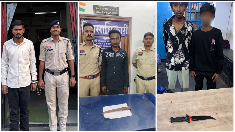 बदमाशों पर पुलिस का ताबड़तोड़ प्रहार! दो दिनों में 10 पर कार्रवाई, 7 आरोपियों से धारदार चाकू बरामद, आर्म्स एक्ट का स्थाई वारंटी भी गिरफ्तार