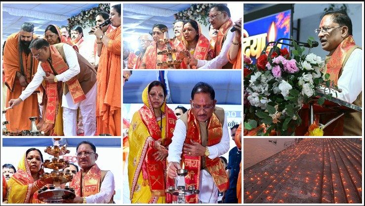 सवा लाख ‘आशीर्वाद के दीपों’ से जगमगाया खारुन तट, प्रधानमंत्री श्री नरेंद्र मोदी के स्वस्थ और दीर्घायु जीवन के लिए हुई महाआरती