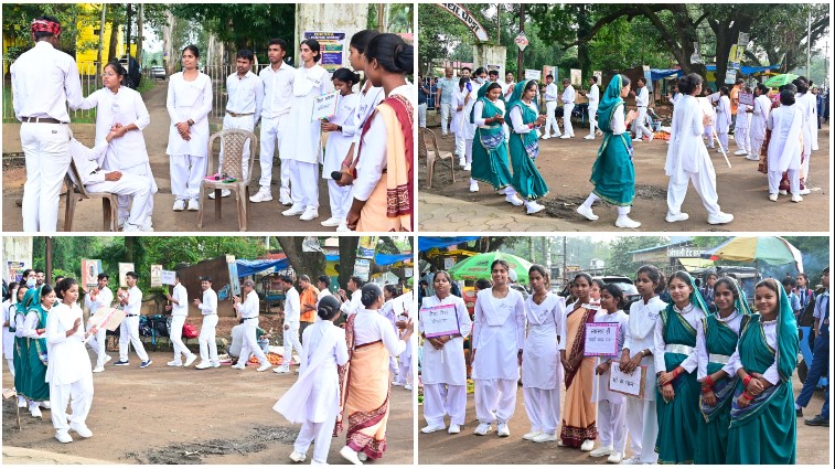विद्यार्थियों की रचनात्मक प्रस्तुतियों ने दिया बदलाव का संदेश, पेंड्रा में नुक्कड़ नाटक और रंगोली से स्वच्छता, आत्मनिर्भरता, सेवा भाव और राष्ट्र निर्माण के लिए किया जागरूक