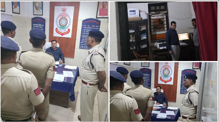 देर रात थाना झिलमिली पहुंचे सूरजपुर एसपी योगेश कुमार पटेल, औचक निरीक्षण में रात्रि गश्त, अभिलेख और पुलिसिंग व्यवस्था की ली बारीकी से जानकारी