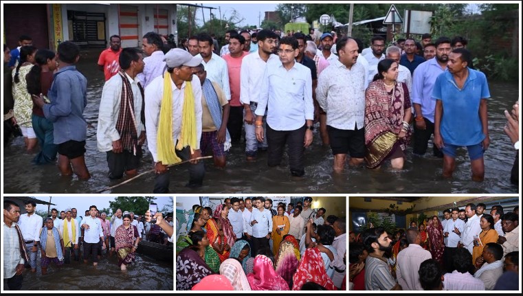 बाढ़ की मुश्किल घड़ी में ग्रामीणों के बीच सरकार का भरोसा, मंत्री टंक राम वर्मा ने प्रभावित गांवों का किया दौरा; फसल-मकान-पशु क्षति के त्वरित सर्वे और राहत के दिए निर्देश