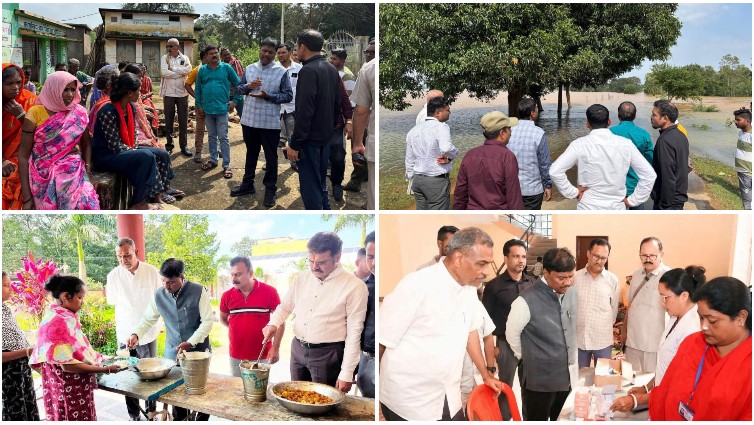 बाढ़ के बीच बस्तर पहुंचे वन मंत्री केदार कश्यप, घोटिया-नारायणपाल में लिया हालात का जायजा; राहत-बचाव में किसी तरह की कमी न हो, अधिकारियों को दिए सख्त निर्देश