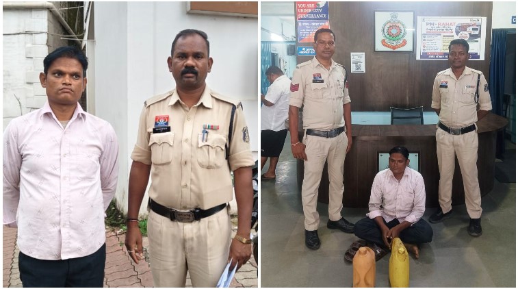 बाड़ी में जरीकेन के अंदर चल रहा था अवैध शराब का खेल, पुलिस की घेराबंदी में पकड़ा गया आरोपी; ‘ऑपरेशन आघात’ के तहत 9 लीटर महुआ शराब बरामद