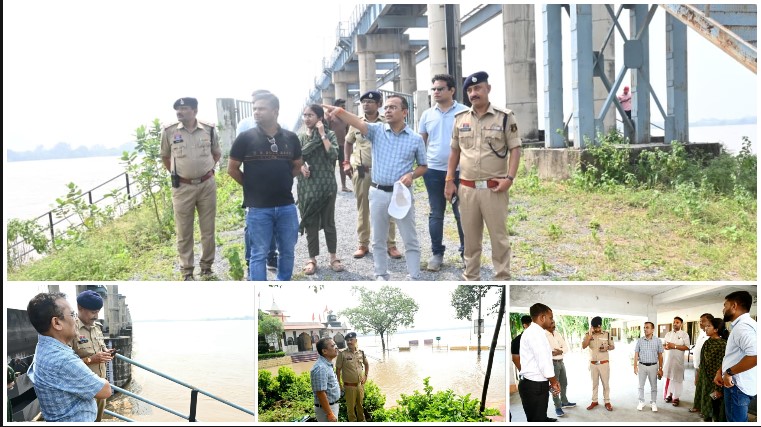 महानदी का बढ़ा जलस्तर, शिवरीनारायण में प्रशासन अलर्ट; कलेक्टर-एसपी ने बैराज, पुल और तटीय इलाकों का लिया जायजा, बढ़ते जलप्रवाह के बीच पुल पर आवागमन बंद
