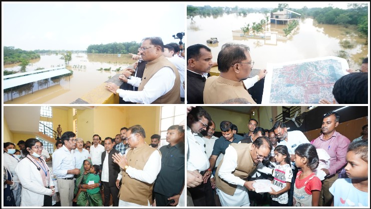 बस्तर में बाढ़ पीड़ितों के साथ खड़े दिखे मुख्यमंत्री साय, डोंगाघाट पहुंचकर सुनी प्रभावित परिवारों की पीड़ा; ₹10 हजार अतिरिक्त सहायता का ऐलान, राहत के साथ स्वास्थ्य और पुनर्वास पर भी जोर