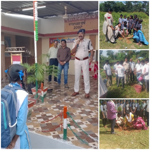 सेवा संकल्प अभियान : दोकड़ा में पुलिस जवानों ने बच्चों संग रोपे पौधे, हरियाली बचाने का दिया संदेश, सड़क सुरक्षा और यातायात नियमों के प्रति भी किया जागरूक.