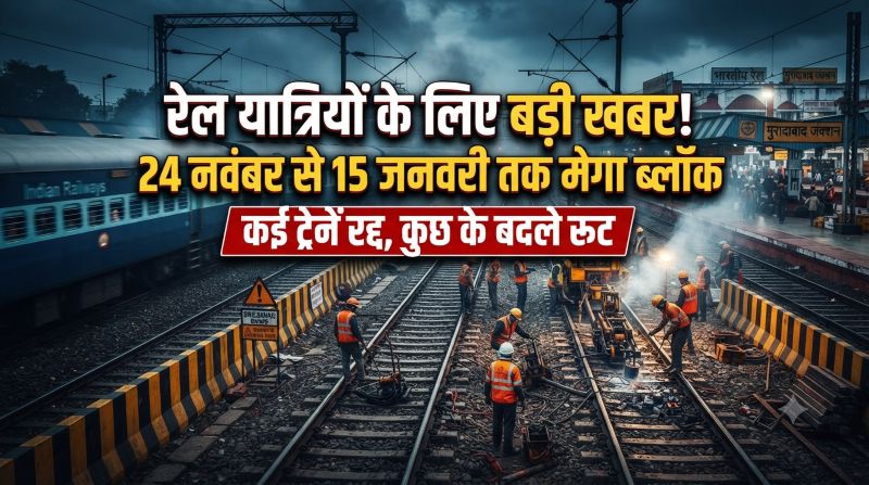 मेगा ब्लॉक से रेल परिचालन पर बड़ा असर! टाटानगर-इतवारी समेत कई एक्सप्रेस ट्रेनें रहेंगी रद्द, उत्कल और साउथ बिहार एक्सप्रेस भी बदले मार्ग से चलेंगी