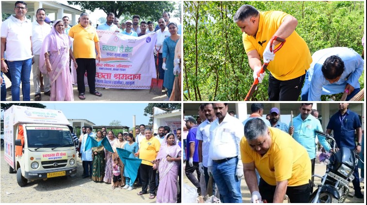 सेवा संकल्प अभियान में जनभागीदारी की मिसाल, पर्यटन एवं संस्कृति मंत्री राजेश अग्रवाल ने बेलचा-झाड़ू थामकर ग्राम तराजू के बाजार और तालाब किनारे किया श्रमदान, लखनपुर की सभी ग्राम पंचायतों में चला स्वच्छता अभियान