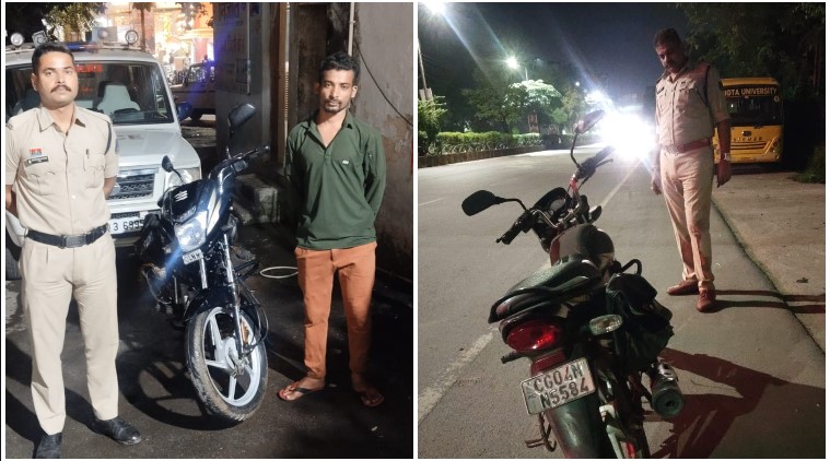 रात्रि गश्त में यातायात पुलिस की सतर्कता से खुला चोरी की बाइक का राज—जेल रोड मेकाहारा के सामने पुलिस को देखते ही मोटरसाइकिल छोड़कर भागा संदिग्ध, रिकॉर्ड जांच में 27 सितंबर की चोरी का खुलासा