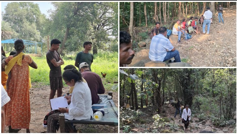 8 किलोमीटर की पथरीली-दुर्गम राह पार कर बेंगपाल पहुंची स्वास्थ्य टीम! पेड़ की छांव में लगा शिविर, 106 ग्रामीणों की जांच—मलेरिया स्क्रीनिंग से नेत्र परीक्षण और आयुष्मान कार्ड तक मिली स्वास्थ्य सुविधाएं