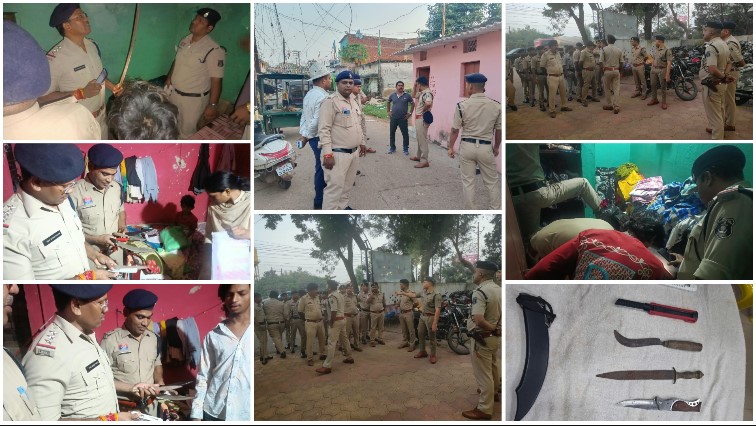 सुबह 4 बजे पुलिस का बड़ा एक्शन, 185 जवानों ने एक साथ गुंडा-बदमाशों और वारंटियों के ठिकाने खंगाले; घर-घर तलाशी में धारदार हथियार, अवैध शराब और बिना नंबर की संदिग्ध KTM बरामद