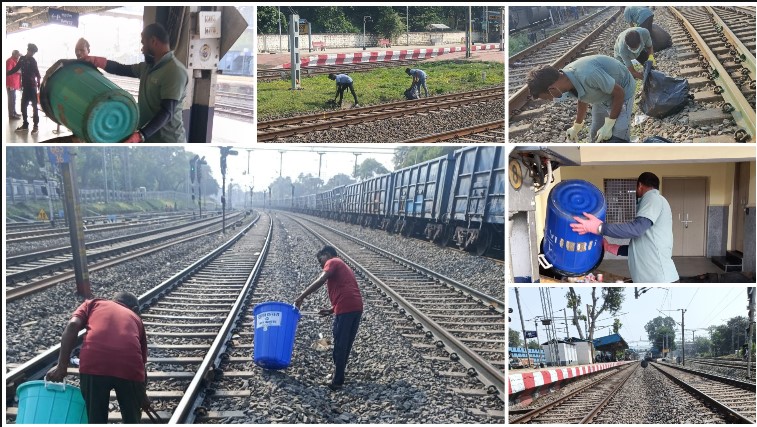 दक्षिण पूर्व मध्य रेलवे के बिलासपुर मंडल में स्वच्छता पखवाड़े के तहत तीन दिवसीय विशेष सफाई अभियान, सभी प्रमुख और छोटे स्टेशनों सहित डिपो, वर्कशॉप व यार्ड की पटरियों के किनारे से हटाया गया कचरा; प्लास्टिक, स्क्रैप और अपशिष्ट पदार्थों का पृथक्करण कर पर्यावरण अनुकूल निस्तारण पर जोर