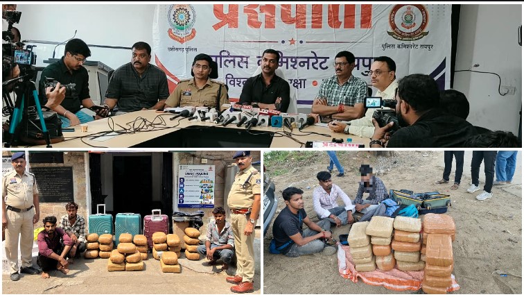 गांजा तस्करों पर रायपुर पुलिस का शिकंजा, फाफाडीह चौक और टाटीबंध स्थित इस्कॉन टेम्पल मोड़ के पास 24 घंटे में दो बड़ी कार्रवाई; 127.309 किलोग्राम गांजा के साथ कुल 6 लोग पकड़े गए, जिनमें ओडिशा व पश्चिम बंगाल के अंतरराज्यीय आरोपी और विधि के साथ संघर्षरत 1 बालक शामिल—एंटी नारकोटिक्स टास्क फोर्स, एंटी क्राइम एंड साइबर यूनिट तथा गंज-आमानाका पुलिस की कार्रवाई, तस्करी के फॉरवर्ड और बैकवर्ड लिंकेज की जांच जारी