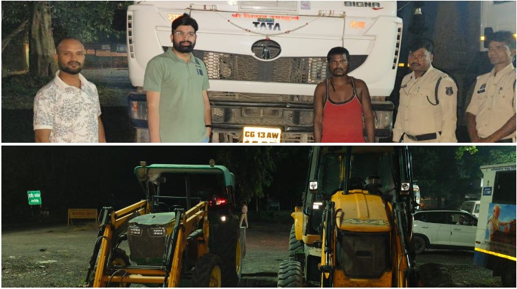 अवैध रेत कारोबार पर प्रशासन की बड़ी कार्रवाई, बम्हनीडीह में 3 हाइवा सहित 5 वाहन और मशीनें जब्त—कलेक्टर जन्मेजय महोबे के निर्देश पर कार्रवाई, अवैध उत्खनन और परिवहन करने वालों को सख्त कार्रवाई की चेतावनी