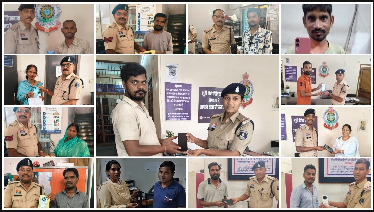 CEIR पोर्टल और तकनीकी जांच से खुला गुम मोबाइलों का सुराग! रायपुर में 5 थानों की संयुक्त मुहिम, 61 मोबाइल रिकवर—बाकी फोन मालिकों तक पहुंचाने की प्रक्रिया जारी