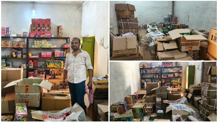त्योहार से पहले अवैध पटाखों के भंडारण पर पुलिस का शिकंजा! बिर्रा में छापेमारी कर बड़ी खेप जब्त, 66 किलो पटाखों के साथ आरोपी रुपेश अग्रवाल पर विस्फोटक अधिनियम के तहत कार्रवाई।