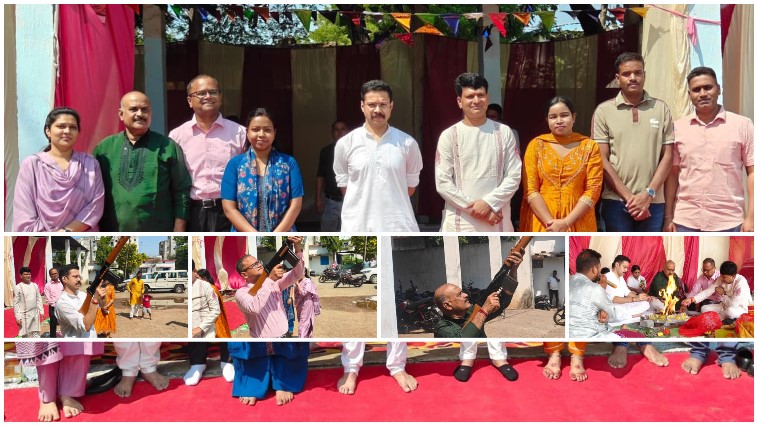 विजयादशमी पर बलौदाबाजार रक्षित केंद्र में विधि-विधान से हुआ शस्त्र पूजन, SP गौरव राय ने देशसेवा और जनसुरक्षा का संकल्प दोहराया
