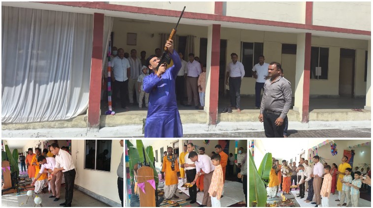 विजयादशमी पर रायगढ़ पुलिस लाइन में वैदिक मंत्रोच्चार के साथ शस्त्र पूजन, SSP शशि मोहन सिंह सहित अधिकारियों ने निभाई परंपरा