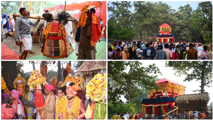 बस्तर दशहरे की अनोखी परंपरा ने खींचा सबका ध्यान! माड़िया समाज ने छिपाया विशाल विजय रथ, राजपरिवार पहुंचा जंगल—नवाखानी, आत्मीय संवाद और पारंपरिक गाजे-बाजे के बीच हुई रथ की शाही वापसी!