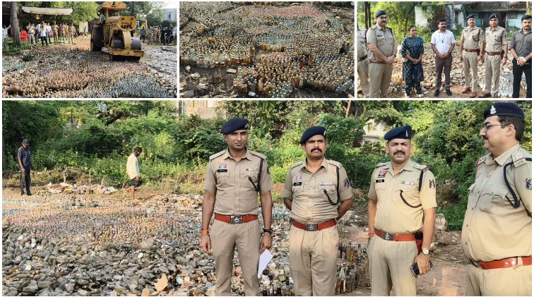 दुर्ग के 11 थानों में 15 साल से ज्यादा पुराने आबकारी मामलों का बड़ा निपटारा! 294 प्रकरणों में जब्त करीब 34 हजार बल्क लीटर शराब न्यायालयीन आदेश पर नष्ट।