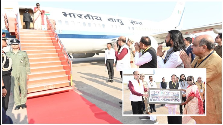 छत्तीसगढ़ प्रवास पूरा कर रायपुर से रवाना हुईं राष्ट्रपति द्रौपदी मुर्मु, राज्यपाल रमेन डेका और CM विष्णु देव साय ने दी आत्मीय विदाई