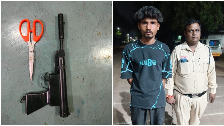 गल्ले से पैसे निकालने से रोका तो एयर गन दिखाकर दी जान से मारने की धमकी! भिलाई के शराब आहाते में लूट का खुलासा, गोपी तिवारी के कब्जे से हथियारनुमा एयर गन समेत सामान बरामद