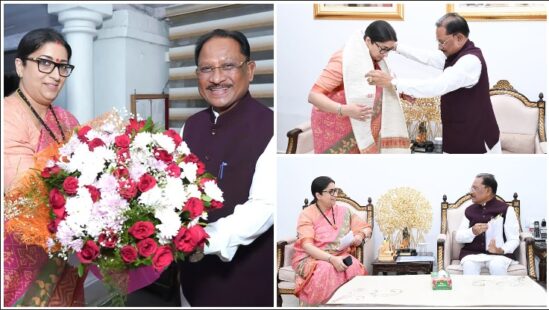 रायपुर में CM विष्णुदेव साय और स्मृति ईरानी की मुलाकात! मुख्यमंत्री निवास पर हुई शिष्टाचार भेंट, छत्तीसगढ़ भाजपा प्रभारी के दौरे के बीच मुलाकात को लेकर सियासी हलकों में चर्चा
