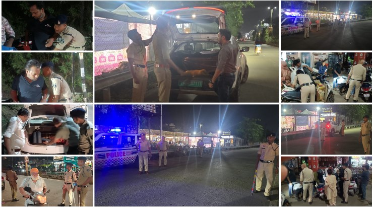दीपावली और राज्योत्सव से पहले रायपुर में पुलिस का सुरक्षा घेरा सख्त, तीनों जोन के 36 ठिकानों पर एक साथ नाकेबंदी; शाम 7 से रात 10 बजे तक चली सघन वाहन जांच, संदिग्धों पर रखी गई नजर
