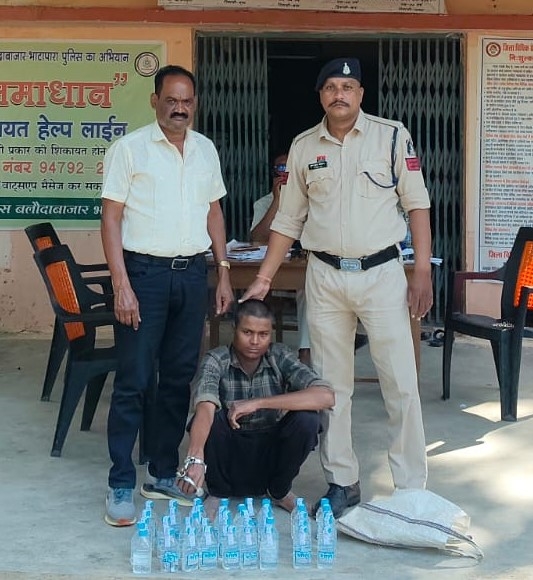 हेल्पलाइन पर मिली सूचना बनी अवैध शराब कारोबारी की गिरफ्तारी का बड़ा सुराग—“दृष्टि हेल्पलाइन” के जरिए पुलिस ने ग्राम बया में दबिश देकर 41 पाव देशी शराब के साथ आरोपी कीर्तन साहू को किया गिरफ्तार