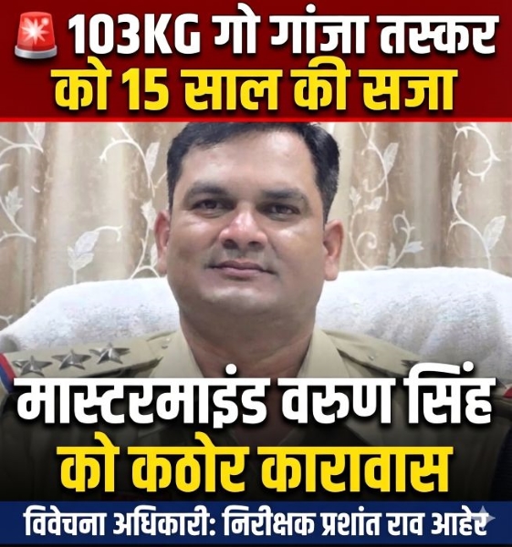 नवापाली मुख्य मार्ग पर 20 पैकेट गांजे के साथ पकड़े गए तस्कर को 15 साल की सजा, निरीक्षक प्रशांत राव आहेर की विवेचना और विशेष लोक अभियोजक की पैरवी रही अहम